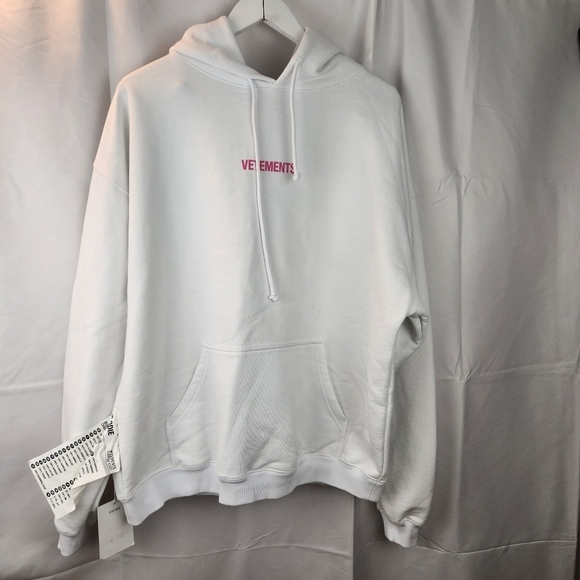 Vetements Unisex white logo hoodie size  XS BNWT - Picture 6 of 16